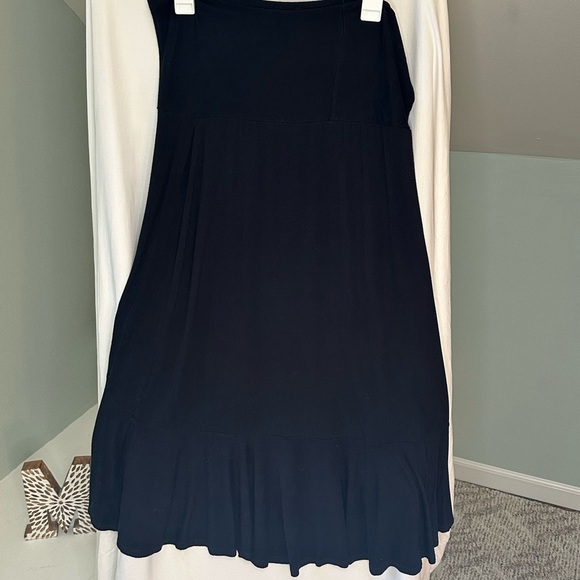 Green Dragon high waist long black skirt with front ruffle slit Size Large - Picture 3 of 7